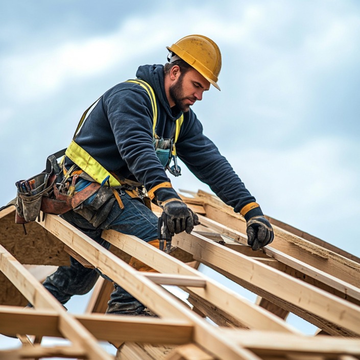 Webdesign - Handwerker auf dem Dach