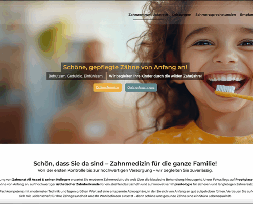 Neue Praxiswebseite für das Zahnzentrum Uckerath – moderne Praxis, moderne Website