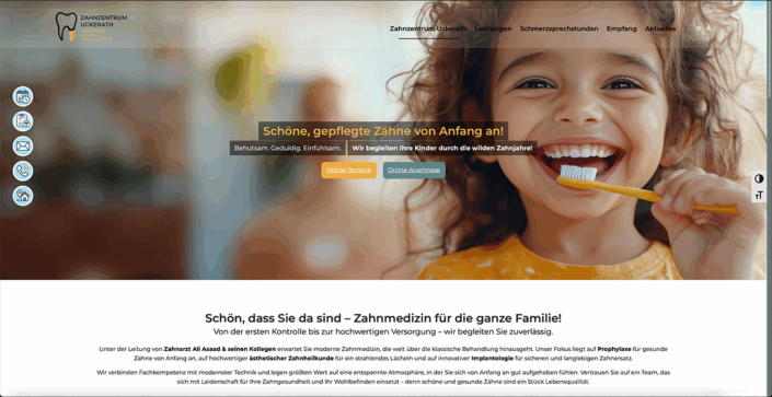 Neue Praxiswebseite für das Zahnzentrum Uckerath – moderne Praxis, moderne Website