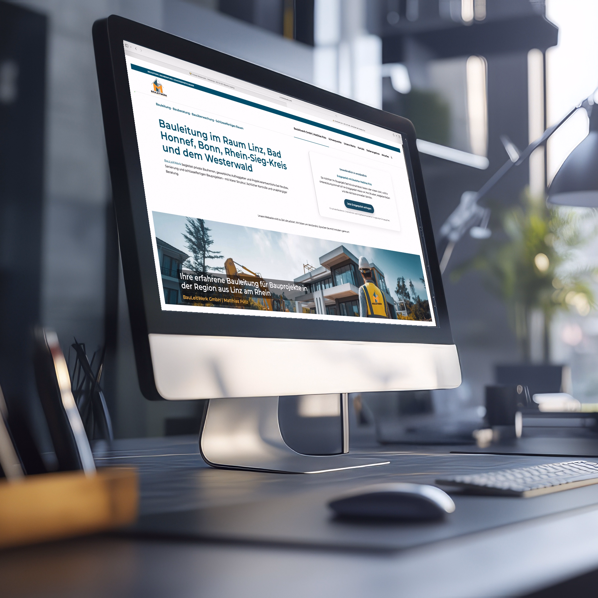Case Study BauLeitWerk Website Mockup