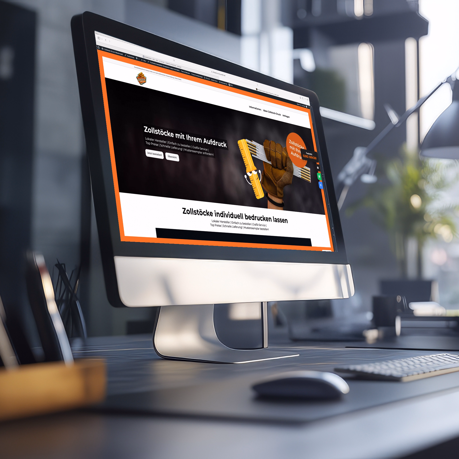 Case Study Zollstock-Druck Westerwald Website Mockup